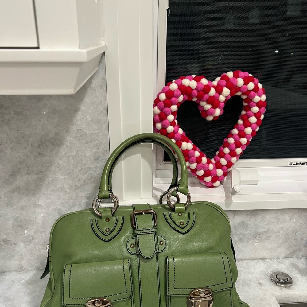 Marc Jacob Green Handbag with Buckle Accents